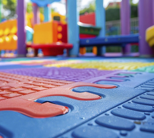 detalle de suelo de parque infantil